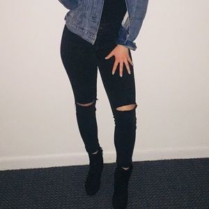 Hollister High Rise Black Jean Leggings Size 9R